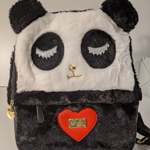 New Betsey Johnson Fuzzy Panda Backpack - New with Tag